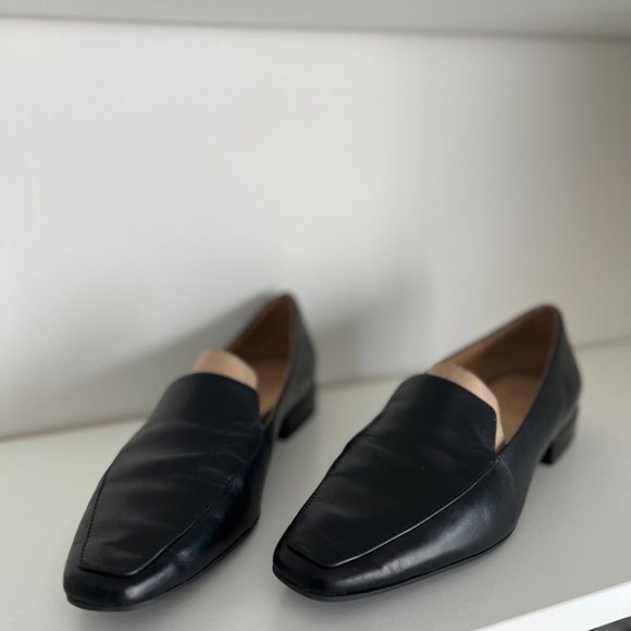 Square Toe Naturalizer "Clea" Black Leather Loafers/Flat - Picture 3 of 12